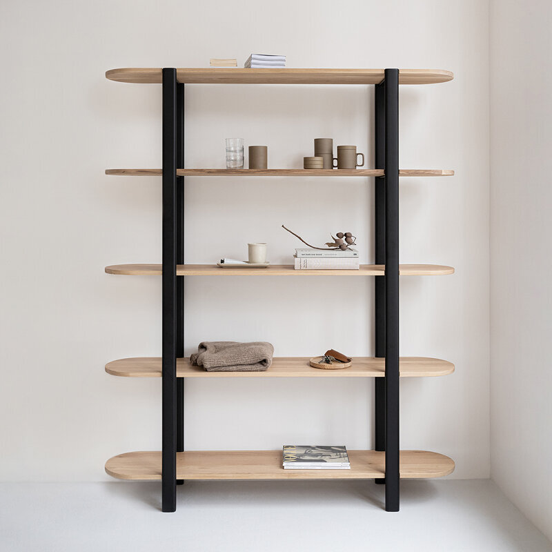 Design cabinet | Oblique Cabinet OB-3L Oak black lacquer | Studio HENK | 