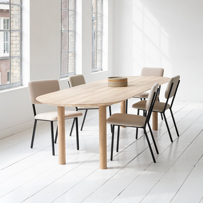 Design modern dining chair | Co Chair without armrest Beige orion shitake124 | Studio HENK| 
