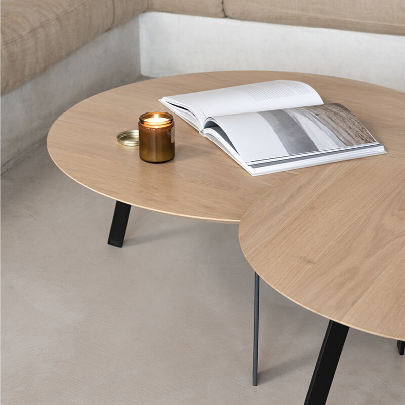 Design Coffee Table | New Co Coffee Table 70 Round White | Oak hardwax oil natural light 3041 | Studio HENK| 