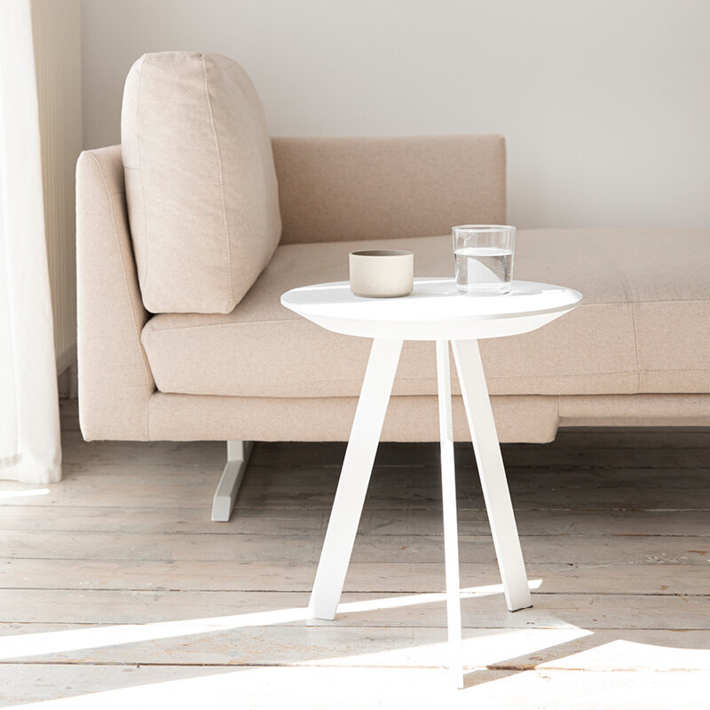 Design Coffee Table | New Co Coffee Table 40 Round White | Oak hardwax oil natural light 3041 | Studio HENK| 