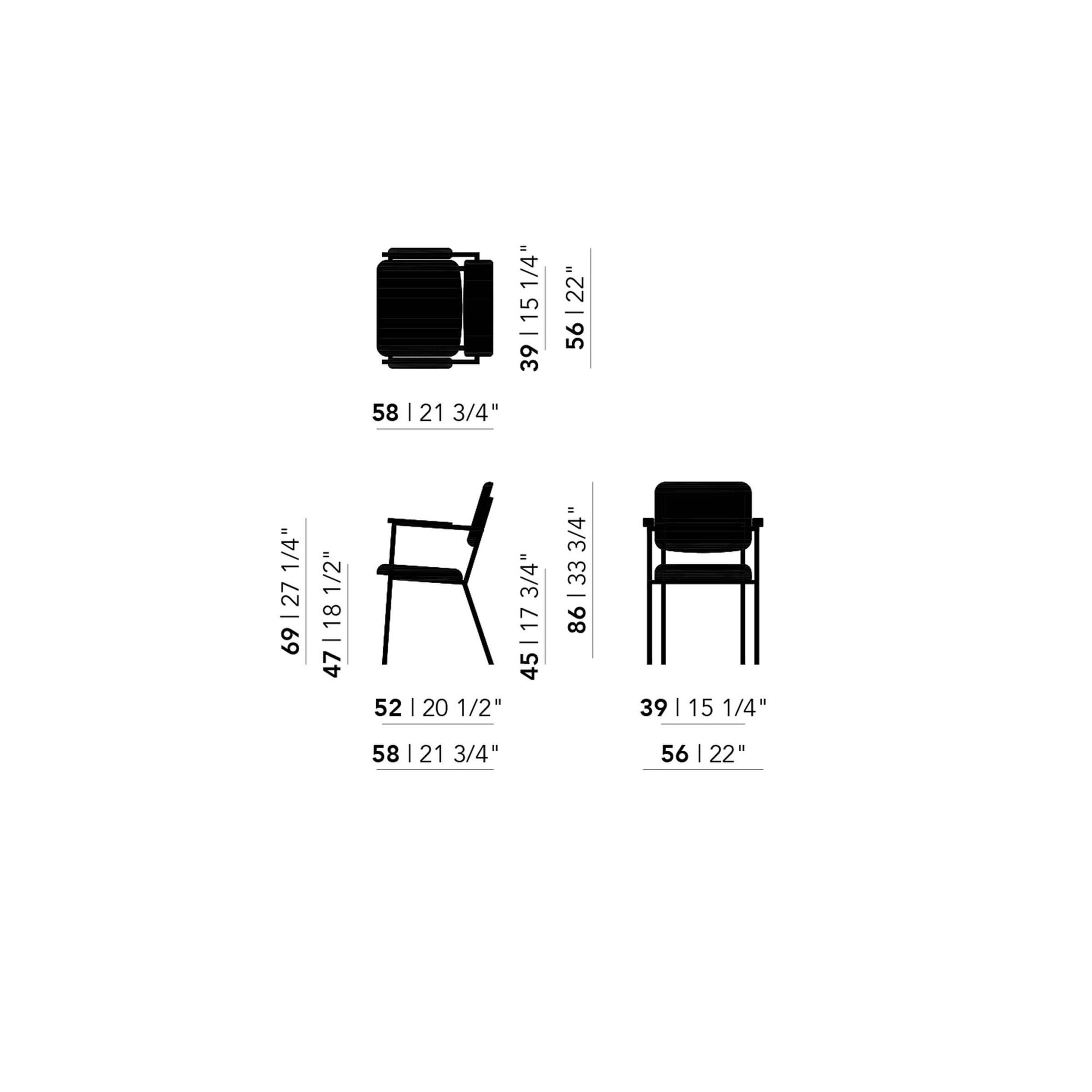 Design modern dining chair | Co Chair with armrest Light Grey hallingdal65 110 | Studio HENK| Schematic