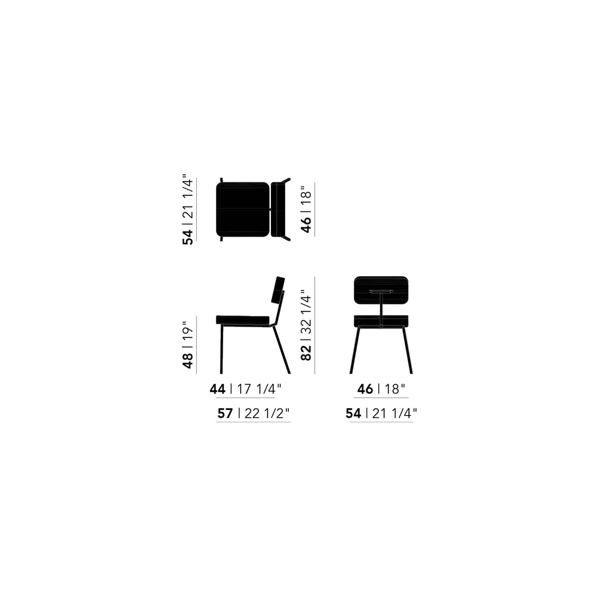 Design modern dining chair | Ode Chair without armrest  steelcuttrio3 636 | Studio HENK| Schematic