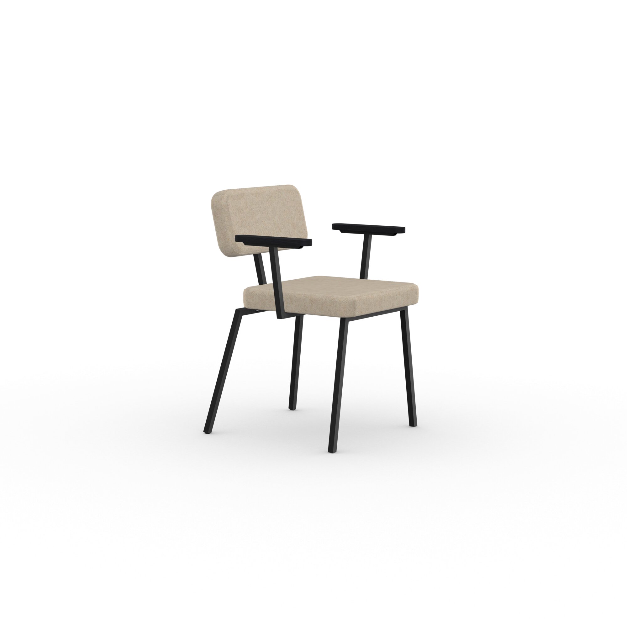 Design modern dining chair | Ode Chair with armrest Beige facet beige1037 | Studio HENK| 