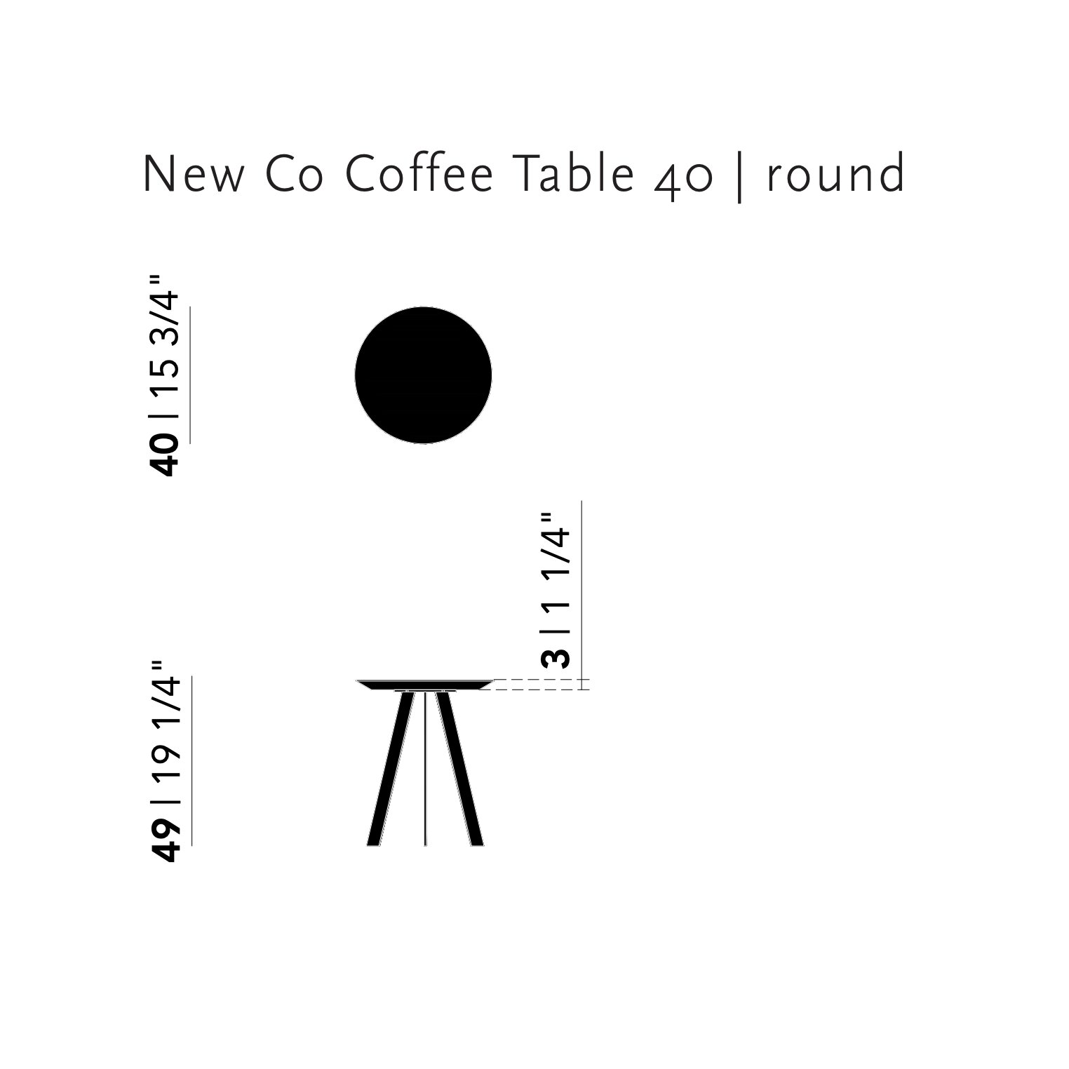 Design Coffee Table | New Co Coffee Table 40 Round Black | Oak black lacquer | Studio HENK| 